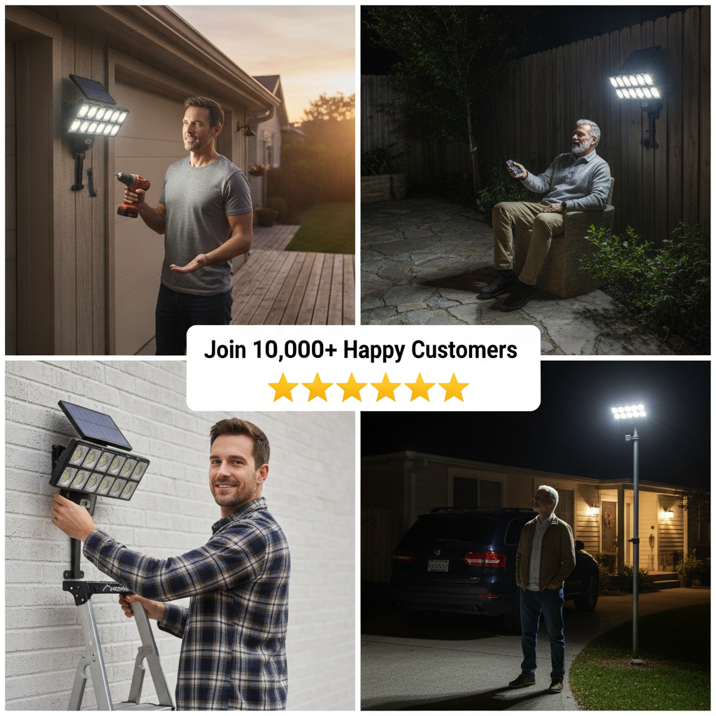 1 Pack 1024LED Ultra Bright Solar Street Light | 3 Modes, Remote Control (Battery Not Included), Motion & Light Sensor, IP65 Waterproof, Long Standby Outdoor Security Light for Yard, Garage, Holiday Decoration